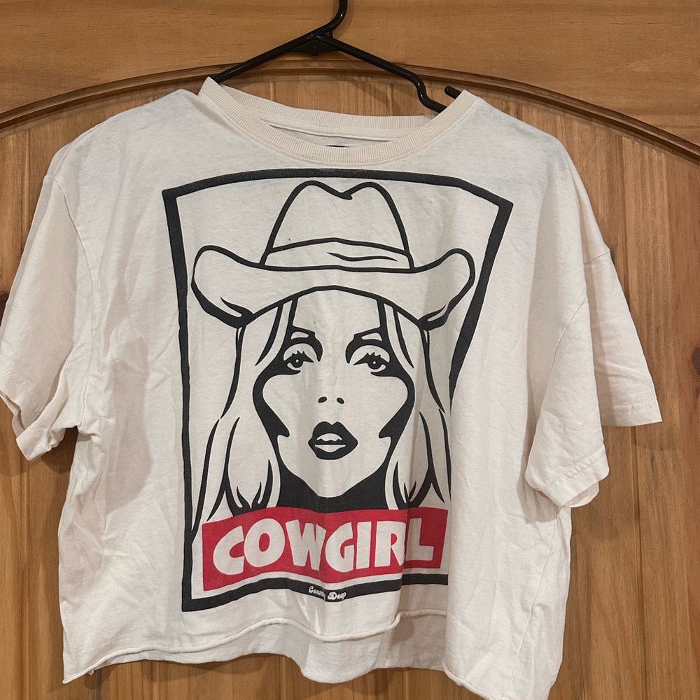 Cowgirl 90’s Relaxed Graphic Women's Cropped T-Shirt - Cream